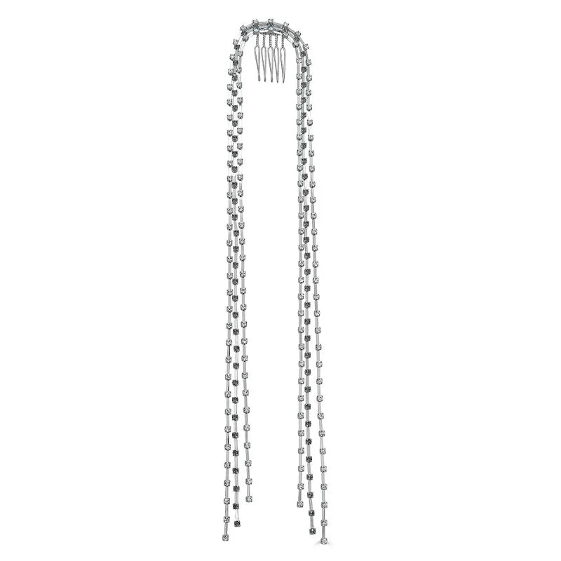 Stonefans Tassel Hair Chain Rhinestone Head Chain for Women