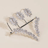 Stonefans Bridal Palm Bangle Zircon Wedding Hand Jewelry Banquet Leaf Bracelet
