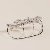 Stonefans Bridal Palm Bangle Zircon Wedding Hand Jewelry Banquet Leaf Bracelet