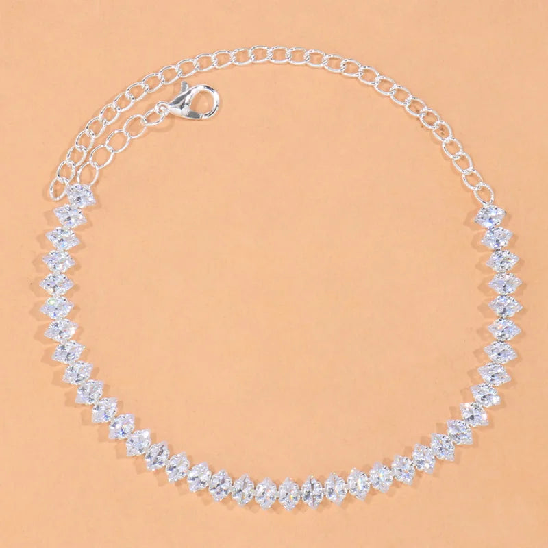 Stonefans CZ Anklet Bracelet Leg Jewelry for Women Bohemian Foot Chain