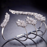 Stonefans Leaf Shape Hand Palm Bracelet Cuff Bangle for Women