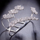 Stonefans Leaf Shape Hand Palm Bracelet Cuff Bangle for Women