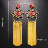 Stonefans Metal Tassel Earrings Statement Jewelry