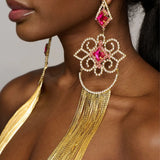 Stonefans Metal Tassel Earrings Statement Jewelry