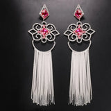 Stonefans Metal Tassel Earrings Statement Jewelry