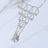 Stonefans Rhinestone Multilayer Toe Ring Anklet Bracelets Women Beach Foot Chain