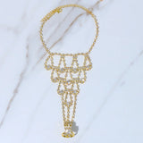 Stonefans Rhinestone Multilayer Toe Ring Anklet Bracelets Women Beach Foot Chain