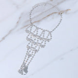 Stonefans Rhinestone Multilayer Toe Ring Anklet Bracelets Women Beach Foot Chain