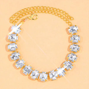 Stonefans Rhinestone Anklet Bracelet Beach Zircon Tennis Chain Sandals Jewelry