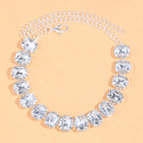 Stonefans Rhinestone Anklet Bracelet Beach Zircon Tennis Chain Sandals Jewelry
