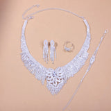 Stonefans Crystal Bridal Jewelry Set Rhinestone Necklace Earrings