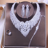 Stonefans Crystal Bridal Jewelry Set Rhinestone Necklace Earrings