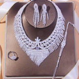 Stonefans Crystal Bridal Jewelry Set Rhinestone Necklace Earrings