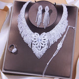 Stonefans Crystal Bridal Jewelry Set Rhinestone Necklace Earrings