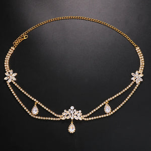 Stonefans Zircon Bridal Headband Crystal Hair Chain