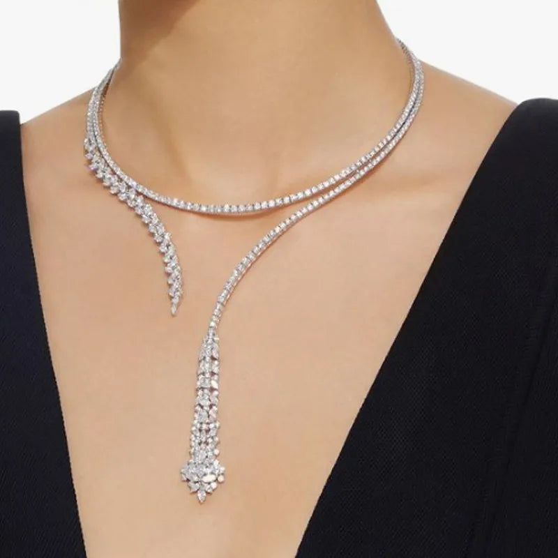 Zircon Pendant Choker Crystal Jewelry Necklace Women Y2K Accessories