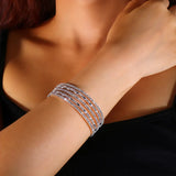 Stonefans Rhinestone Bangle Bracelet for Women