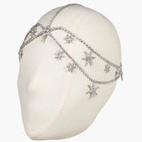 Rhinestone Star Head Chain Jewelry for Women Boho Wedding Hair Accessory