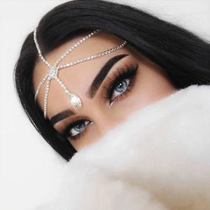 Stonefans Water Drop Head Chain Bridal Wedding Jewelry for Women
