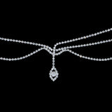 Stonefans Water Drop Head Chain Bridal Wedding Jewelry for Women