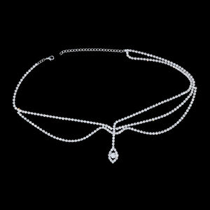 Stonefans Water Drop Head Chain Bridal Wedding Jewelry for Women