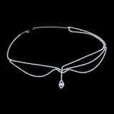 Stonefans Water Drop Head Chain Bridal Wedding Jewelry for Women