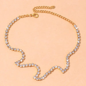 Stonefans Rhinestone Waves Anklet Bracelet for Women