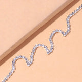 Stonefans Rhinestone Waves Anklet Bracelet for Women