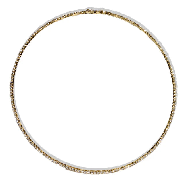 Stonefans Rhinestone Choker Collar Necklace for Women