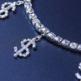 Stonefans Dollar Sign Rhinestone Anklet Charm Foot Jewelry