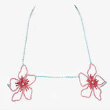 Stonefans Pink Flower Chest Chain Jewellery Bra Harness Crystal Sexy Lingerie