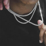 Stonefans Pink Tennis Chain Necklace