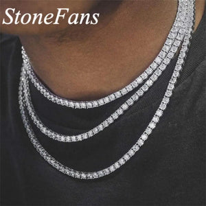 Stonefans Pink Tennis Chain Necklace