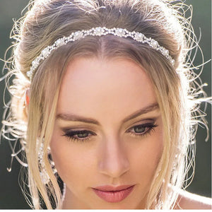 Stonefans Rhinestone Bridal Beaded Hairwear Chain Boho Tiara Headbands