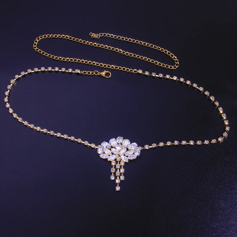 Stonefans Rhinestone Forehead Chain Bridal Headwear