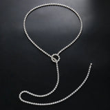 Stonefans Rhinestone Long Necklace for Women