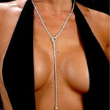 Stonefans Rhinestone Long Necklace for Women