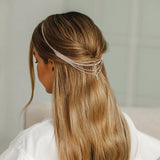 Stonefans Rhinestone Wedding Headpiece for Women Multi-layer Hair Chain