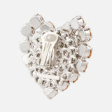 Stonefans Crystal Heart Clip Earrings Rhinestone No Piercing Jewelry