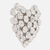 Stonefans Crystal Heart Clip Earrings Rhinestone No Piercing Jewelry