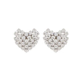 Stonefans Crystal Heart Clip Earrings Rhinestone No Piercing Jewelry