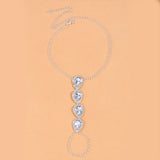 Stonefans Rhinestone Water Drop Anklet Set
