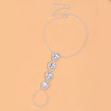 Stonefans Rhinestone Water Drop Anklet Set