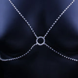 Stonefans Rhinestone Chain Breast Body Necklace Women Crystal Bra