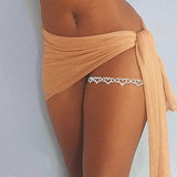 Stonefans Rhinestone Heart Thigh Chain Leg Jewelry Women
