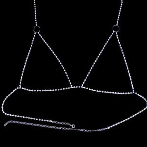 Stonefans Rhinestone Bra Chain Body Harness Bikini Top