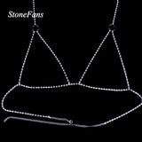 Stonefans Rhinestone Bra Chain Body Harness Bikini Top