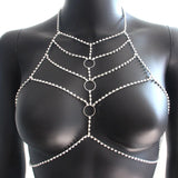 Stonefans Rhinestone Bra Chain Body Harness Bikini Top