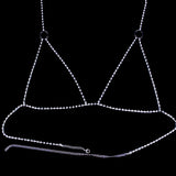 Stonefans Rhinestone Bra Chain Body Harness Bikini Top