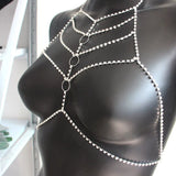 Stonefans Rhinestone Bra Chain Body Harness Bikini Top